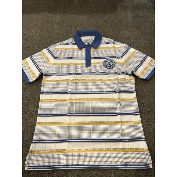 Bogey Boys Grid Plaid Polo Blue Men’s Size Small - Picture 1 of 4